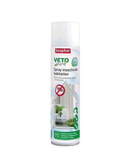 Produit anti-parasitaire chat & chien: Spray insecticide habitation VETO PURE
